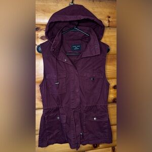 Love Tree Women's Deep Burgundy Utility Vest